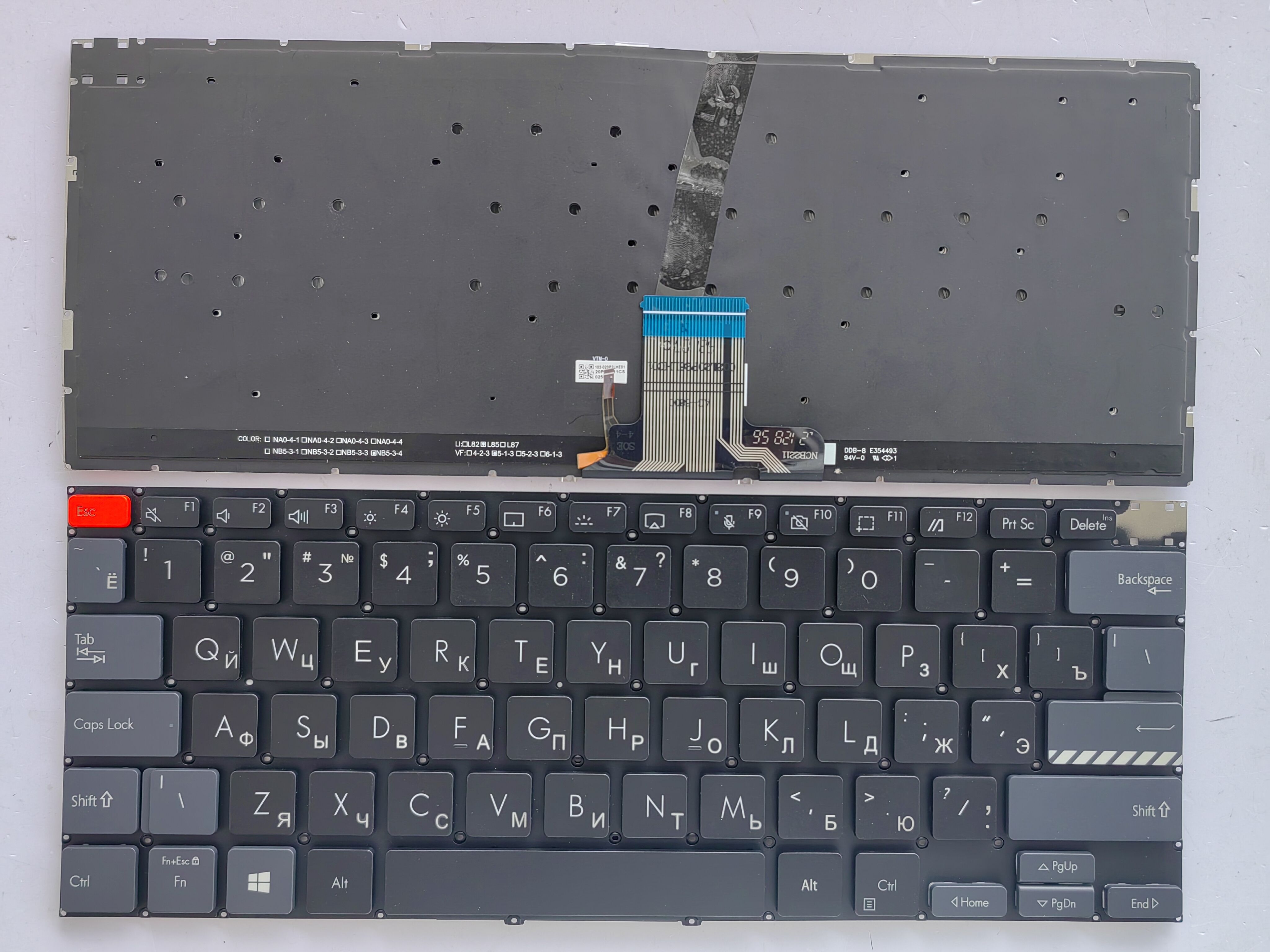 Picture of New Replacement Laptop Keyboard For ASUS M3400/M3401/K3400/X3400/M7400/X7400/M4700 Black,grey keycaps Backlit RU Layout